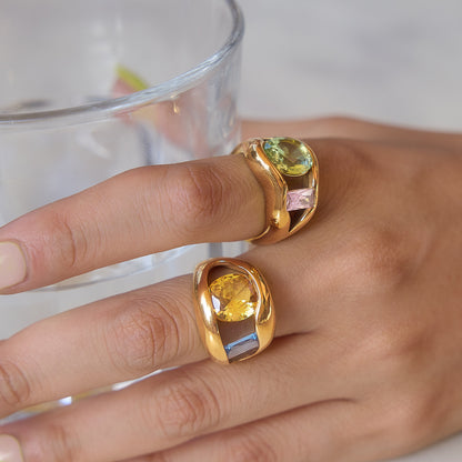 Esmeralda Gemstone Open Ring