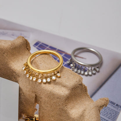 Yara Diamond Tassel Ring