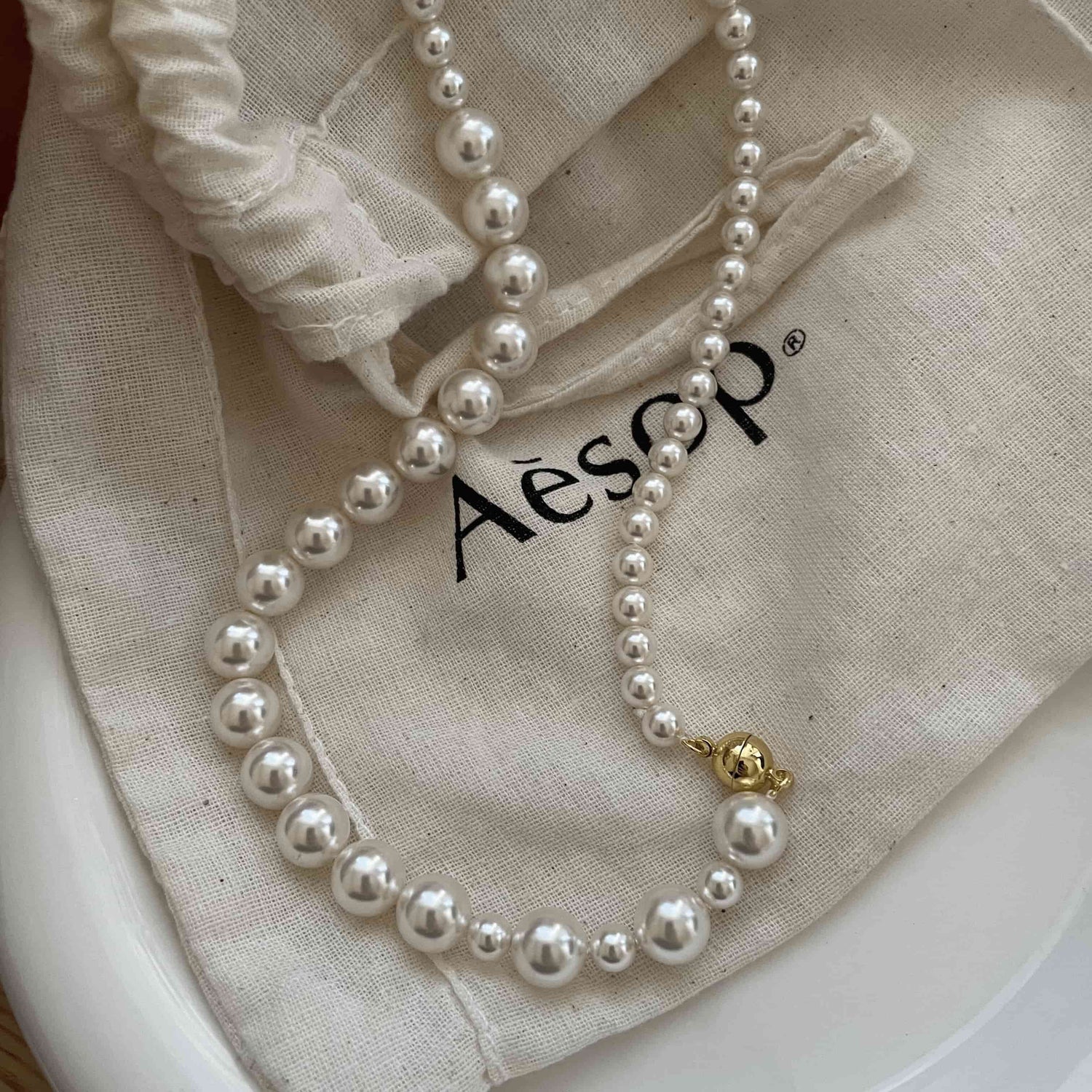 14K Gold Luxury Pearl Necklace 8mm - Waterproof 925 Silver | Vinajewelry