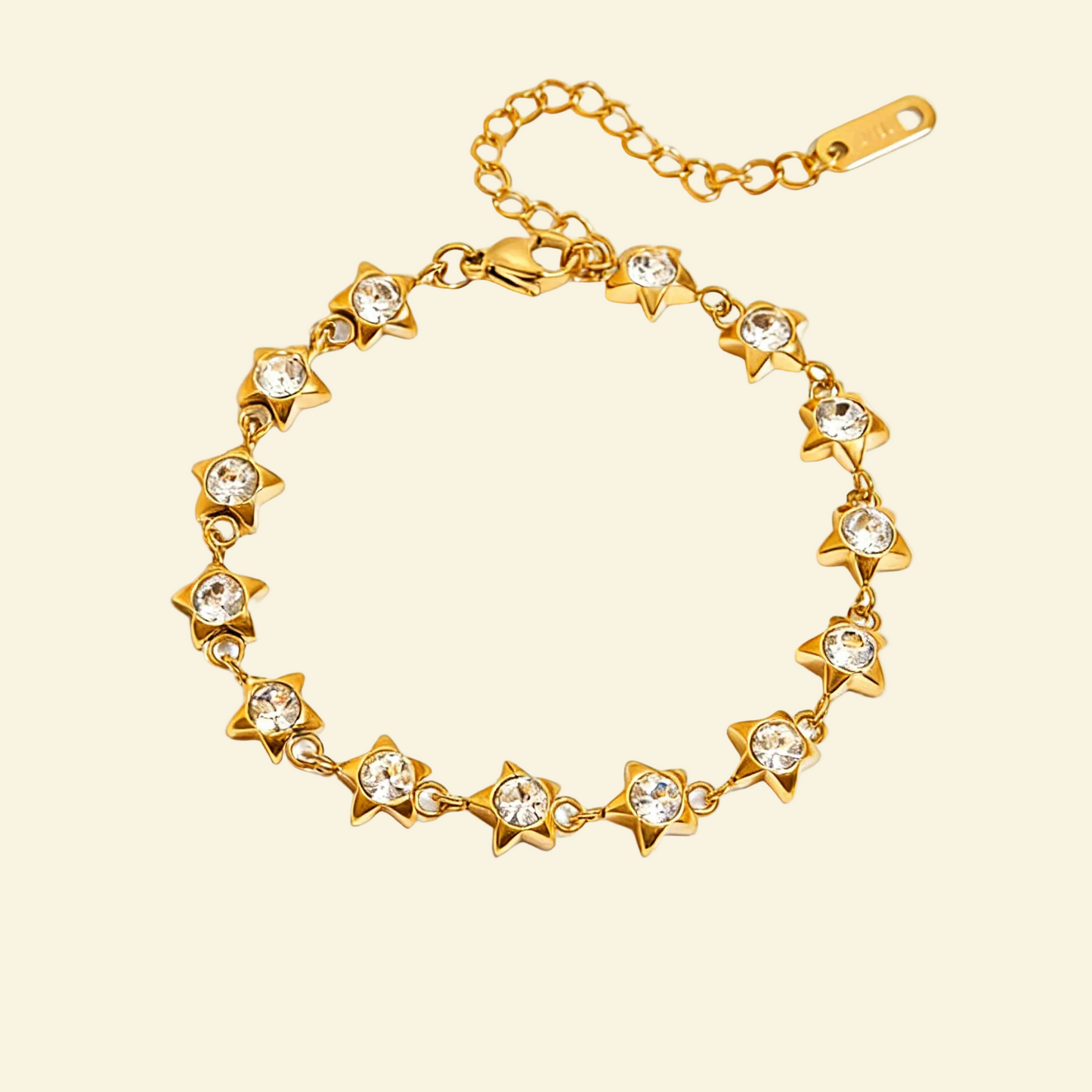 18K Gold Star Diamond Bracelet - Waterproof Luxury | Vinajewelry