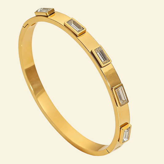 18K Gold White Diamond Bracelet Minimalist - Waterproof | Vinajewelry