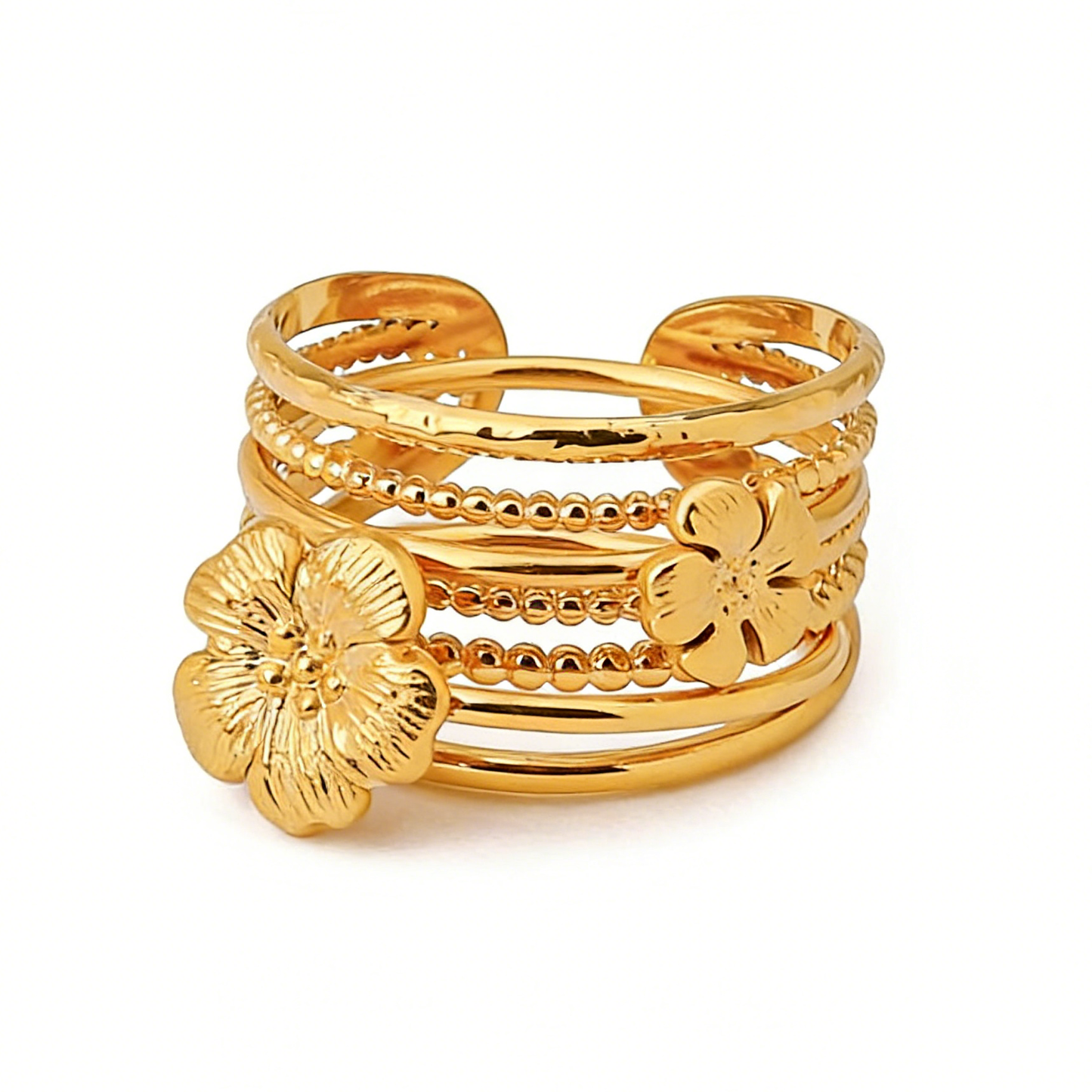 Bloom Flower Multi-Layered Ring