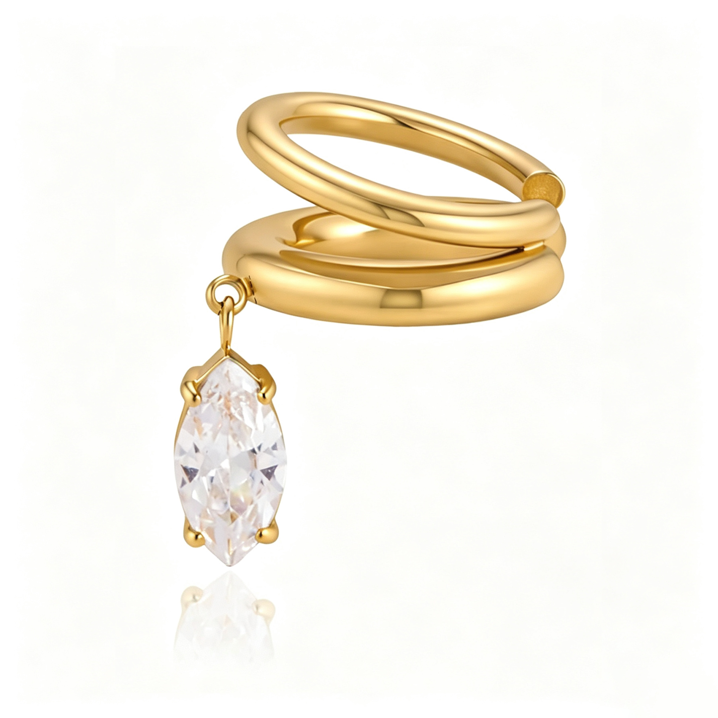 Mirabella Minimalist Diamond Hoop Ear Cuffs