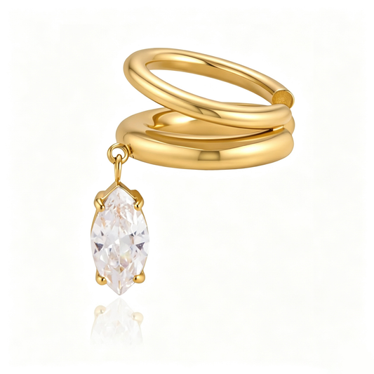 Mirabella Minimalist Diamond Hoop Ear Cuffs