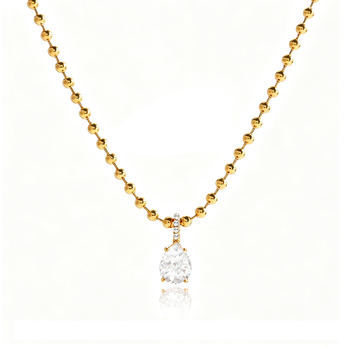 Karina Teardrop Diamond Pendant Necklace | Vinajewelry