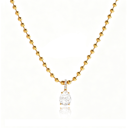 Karina Teardrop Diamond Pendant Necklace | Vinajewelry