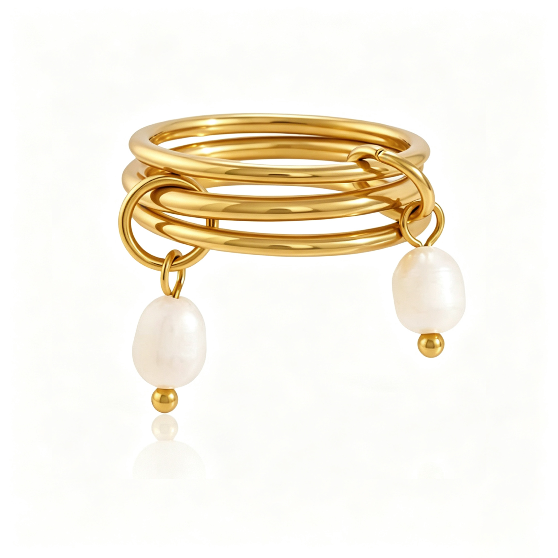 Luna Multi-Layer Pearl Ring | 18K Gold PVD | Vinajewelry