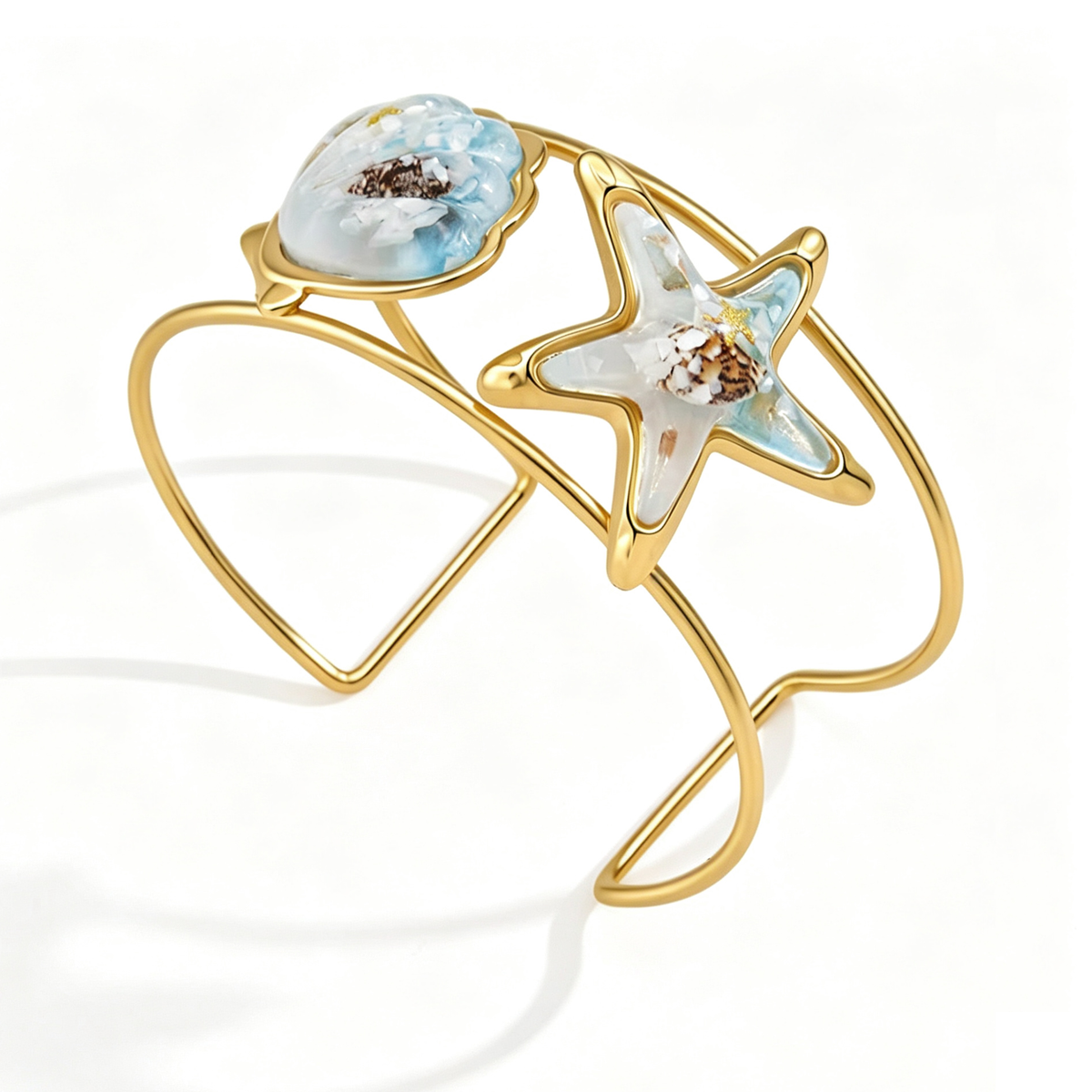 Starfish Cuff Bangle - 18K Gold Plated | Vinajewelry