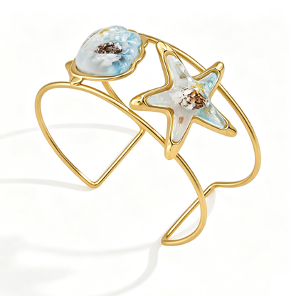 Starfish Cuff Bangle - 18K Gold Plated | Vinajewelry