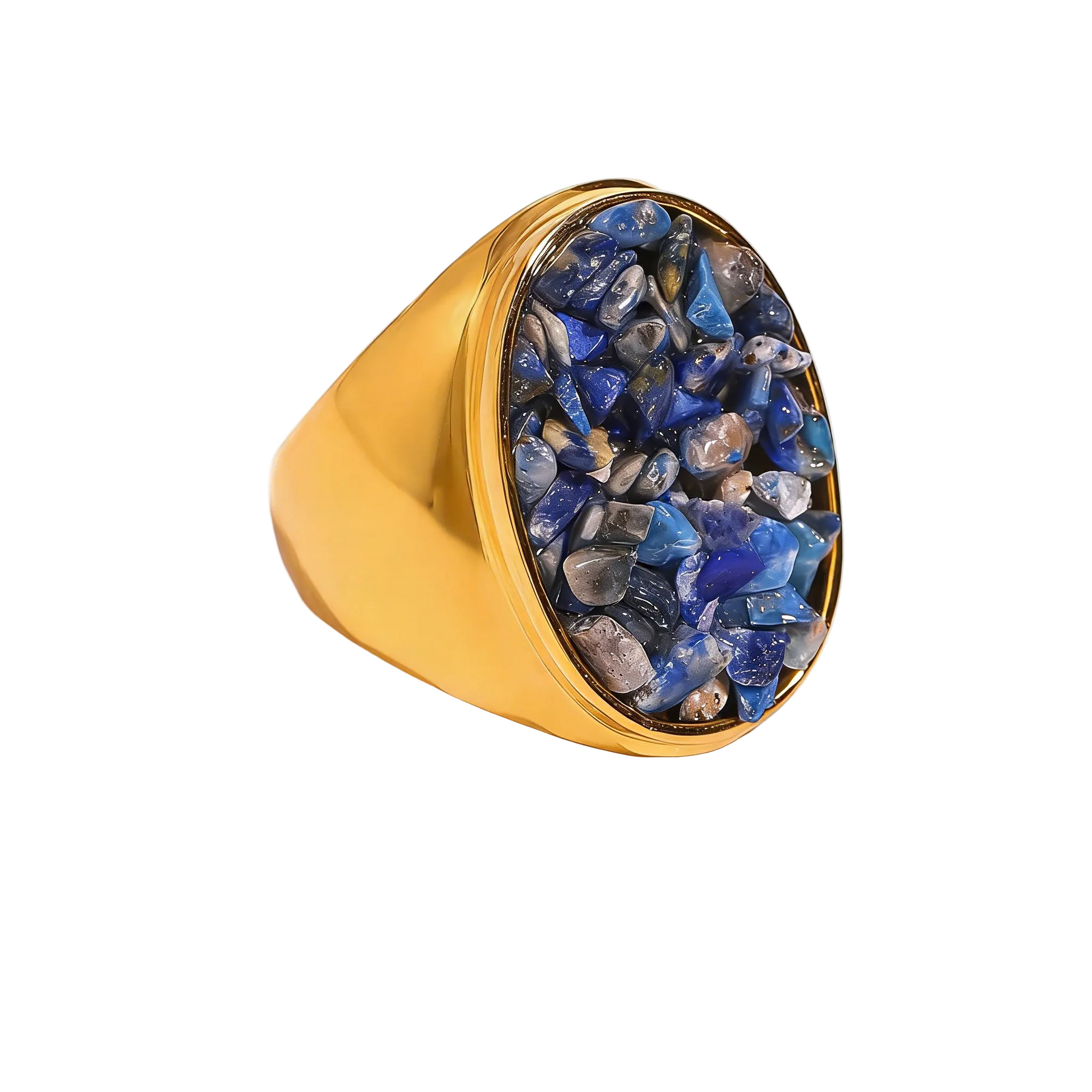 Natural lapis lazuli ring 18K gold