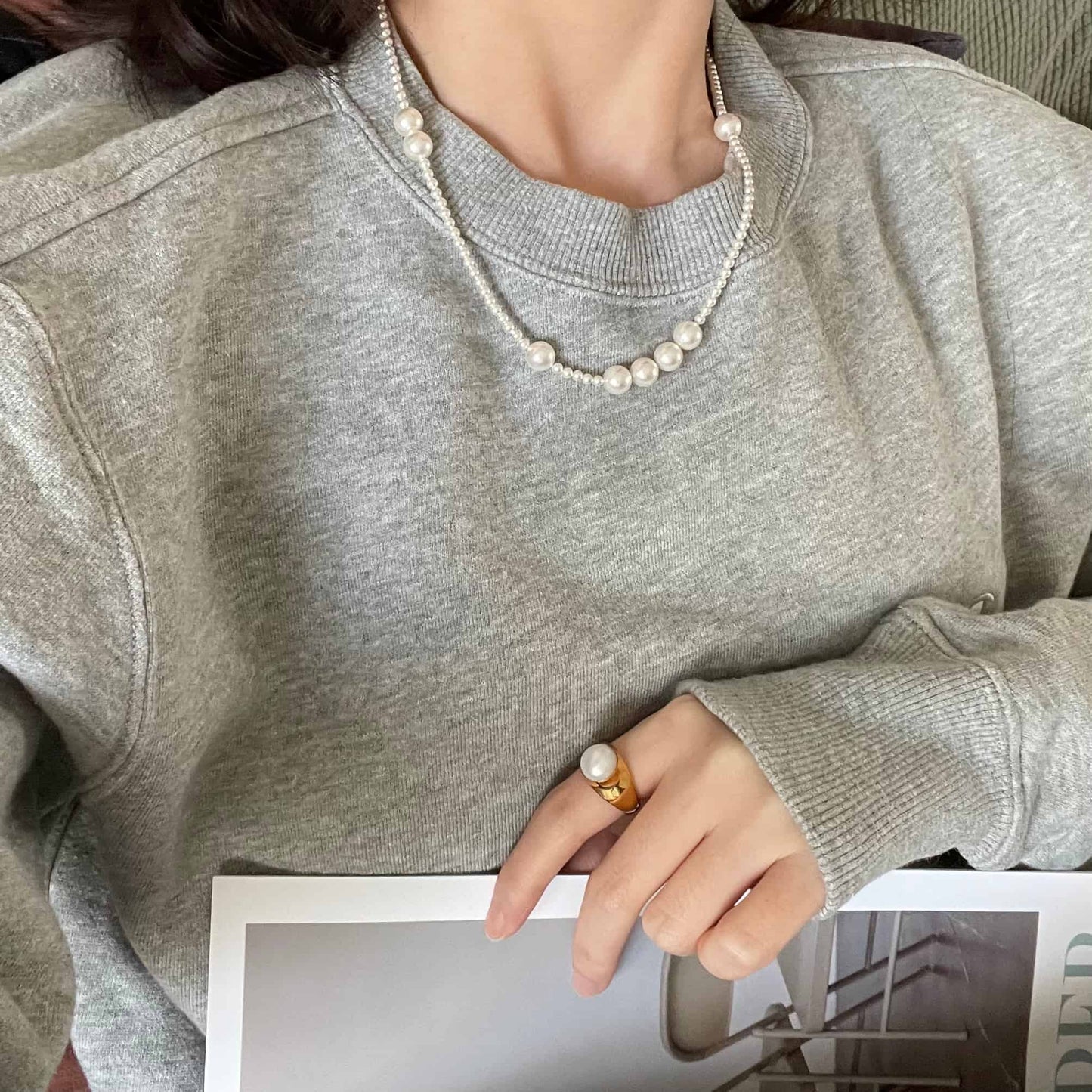 Vintage Irregular Pearl Necklace