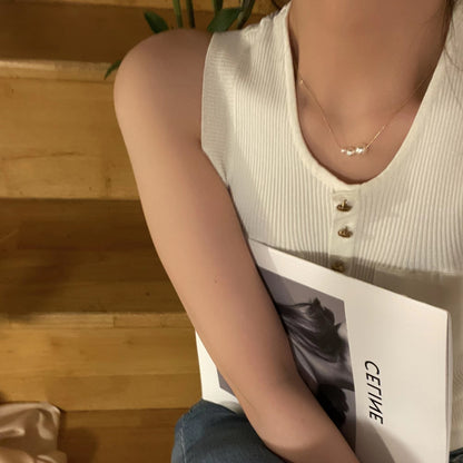 14K Gold Minimalist Irregular Pearl Necklace