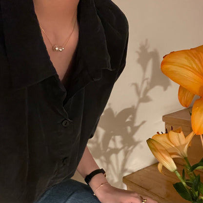 14K Gold Minimalist Irregular Pearl Necklace