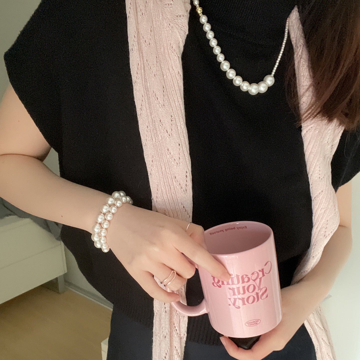 Elegant 14K Gold Double-Layer Pearl Beaded Bracelet