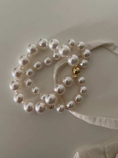 Elegant 14K Gold Double-Layer Pearl Beaded Bracelet