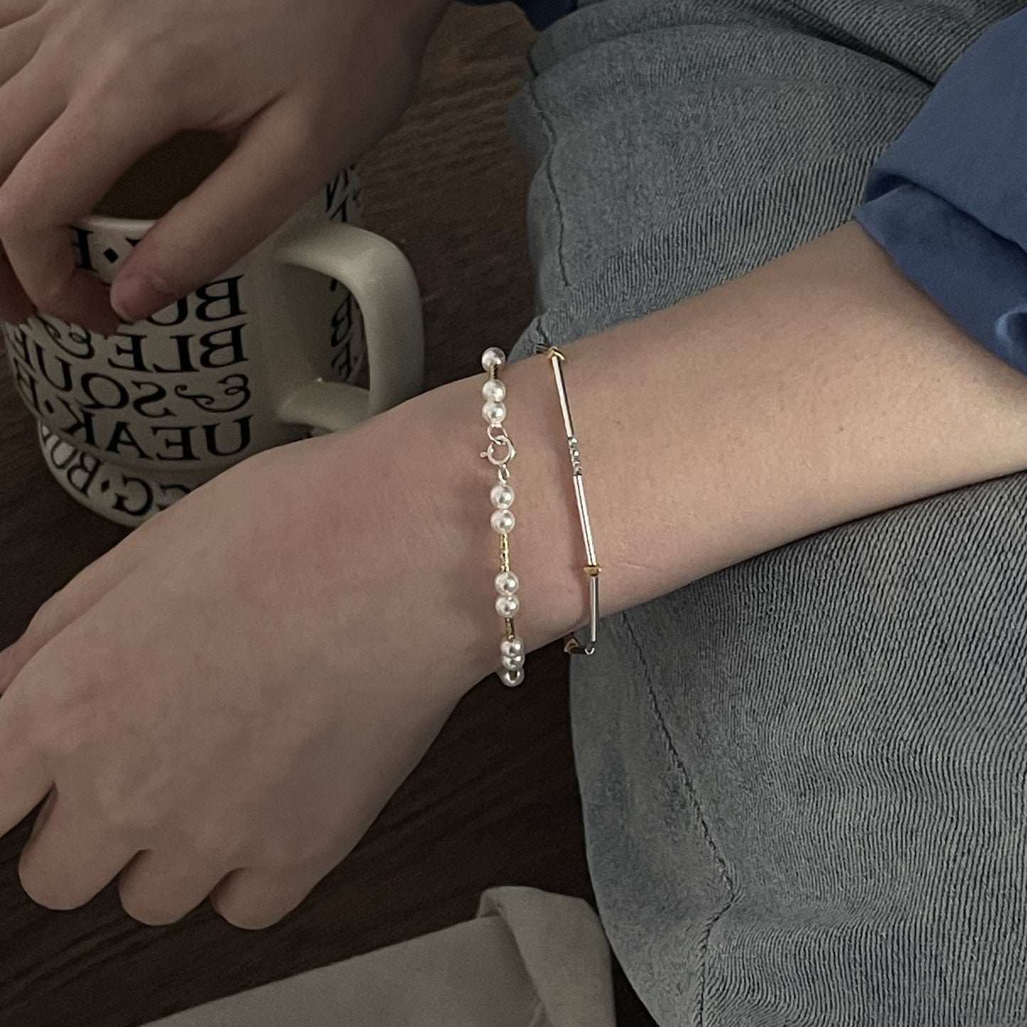 Minimalist Beaded Pearl Bracelet