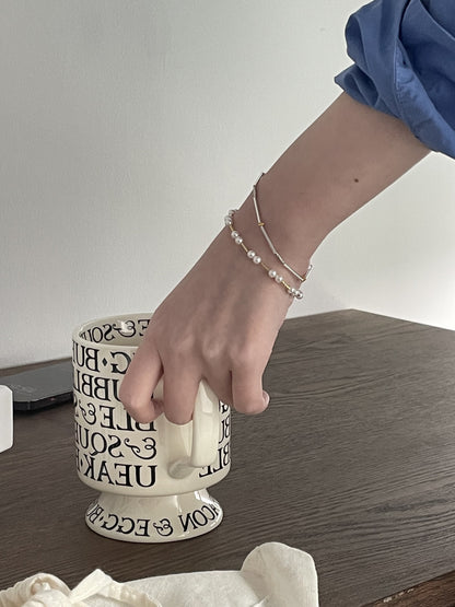 Minimalist Beaded Pearl Bracelet