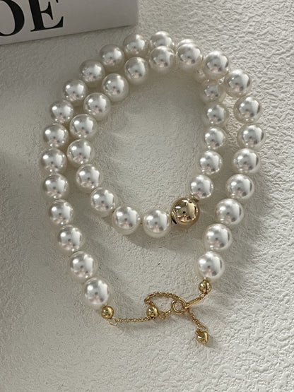 Minimalist 14K Gold 10mm Pearl Necklace