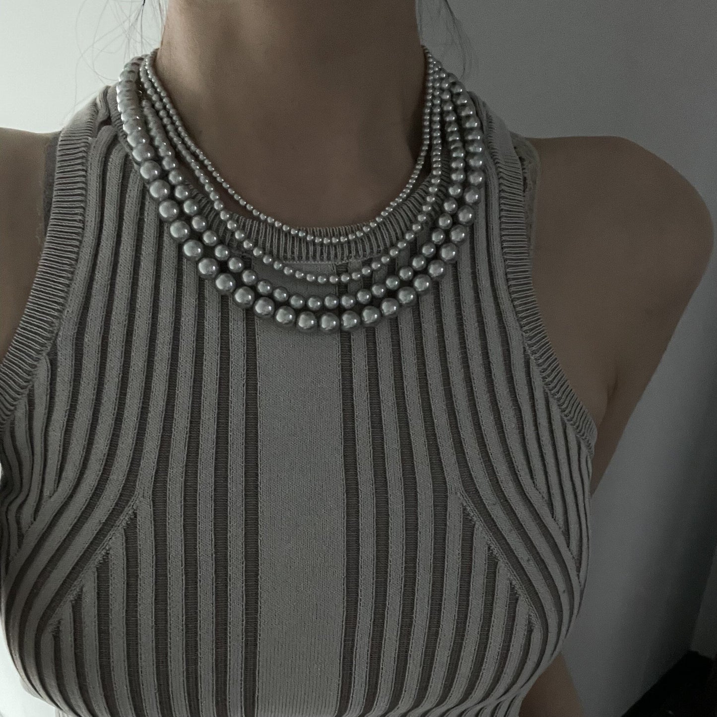 Elegant Grey Pearl Necklace