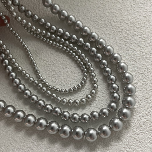 Elegant Grey Pearl Necklace - Waterproof | Vinajewelry