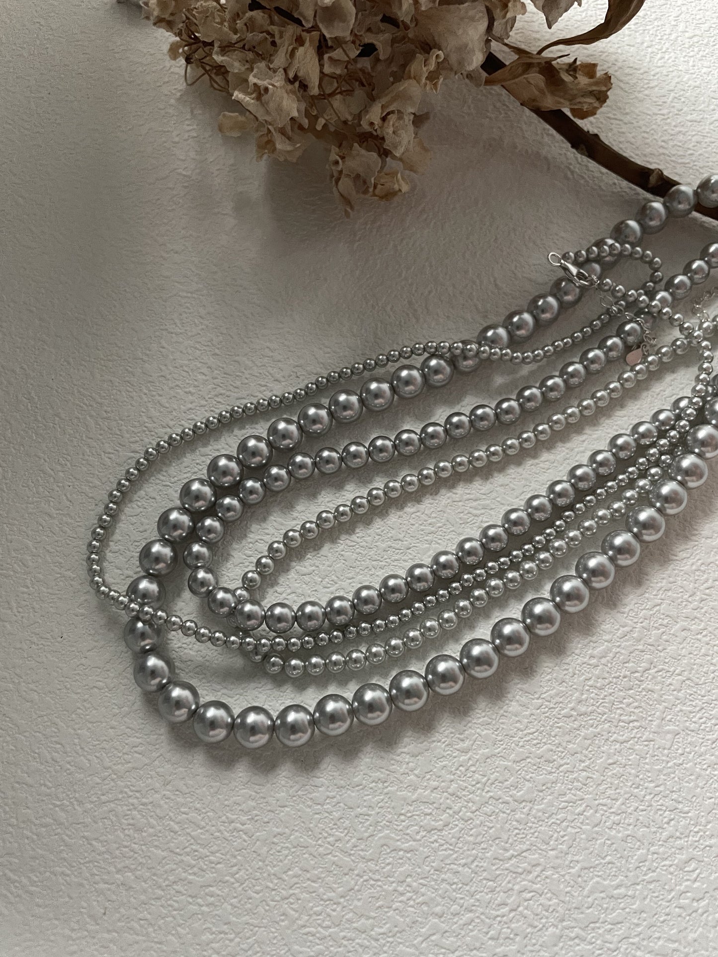 Elegant Grey Pearl Necklace