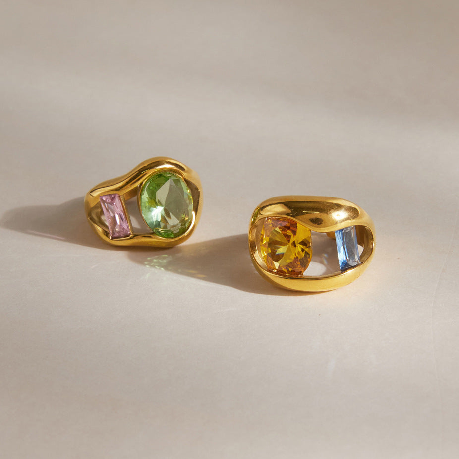 Zinnia Gemstone Open Ring