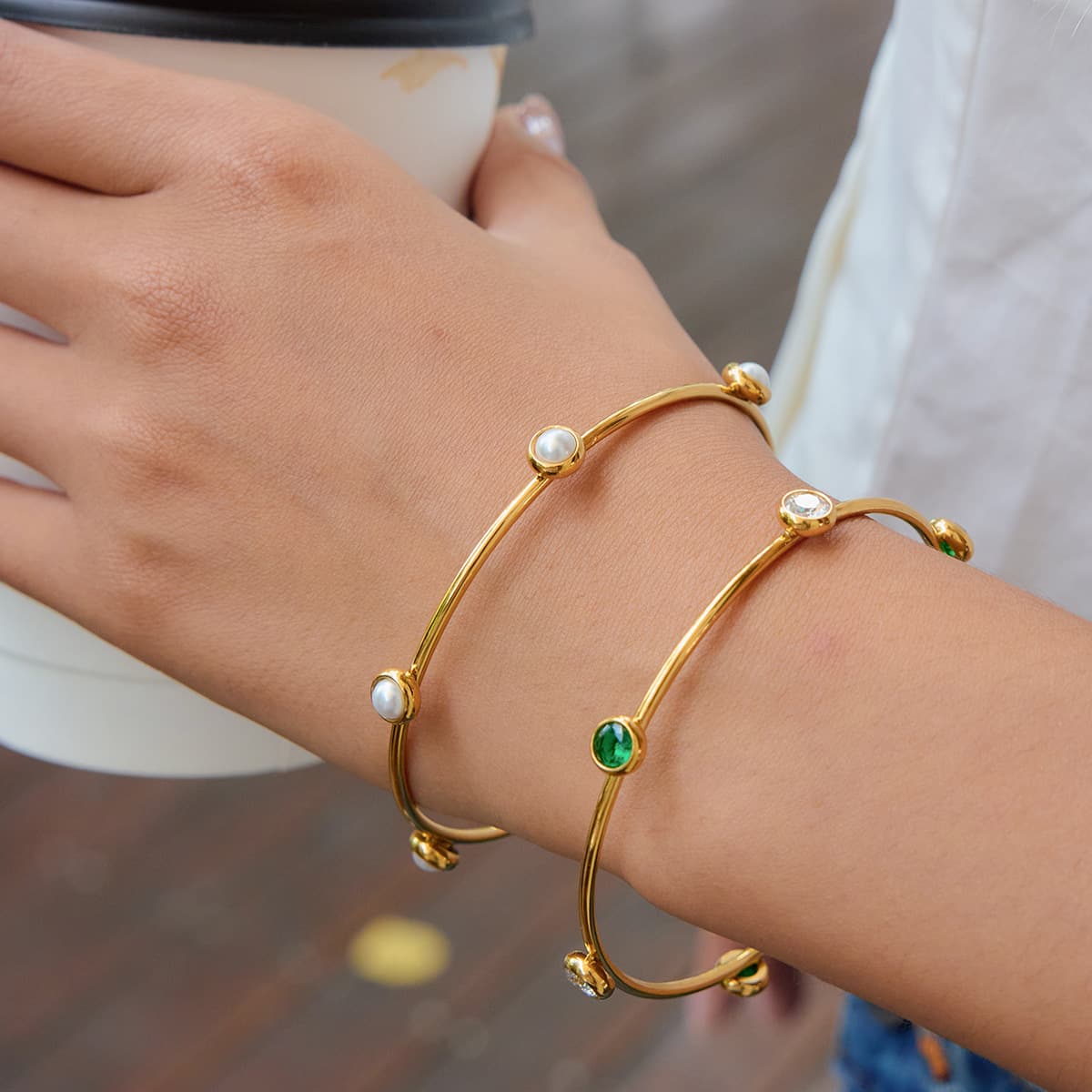 Minimalist 18K Pearl Bracelet