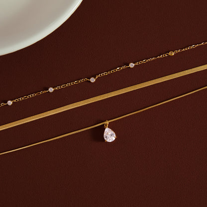 Diamanta Layered Diamond Pendant Dainty Necklace