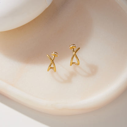 Riley Minimalist Diamond Stud Earrings