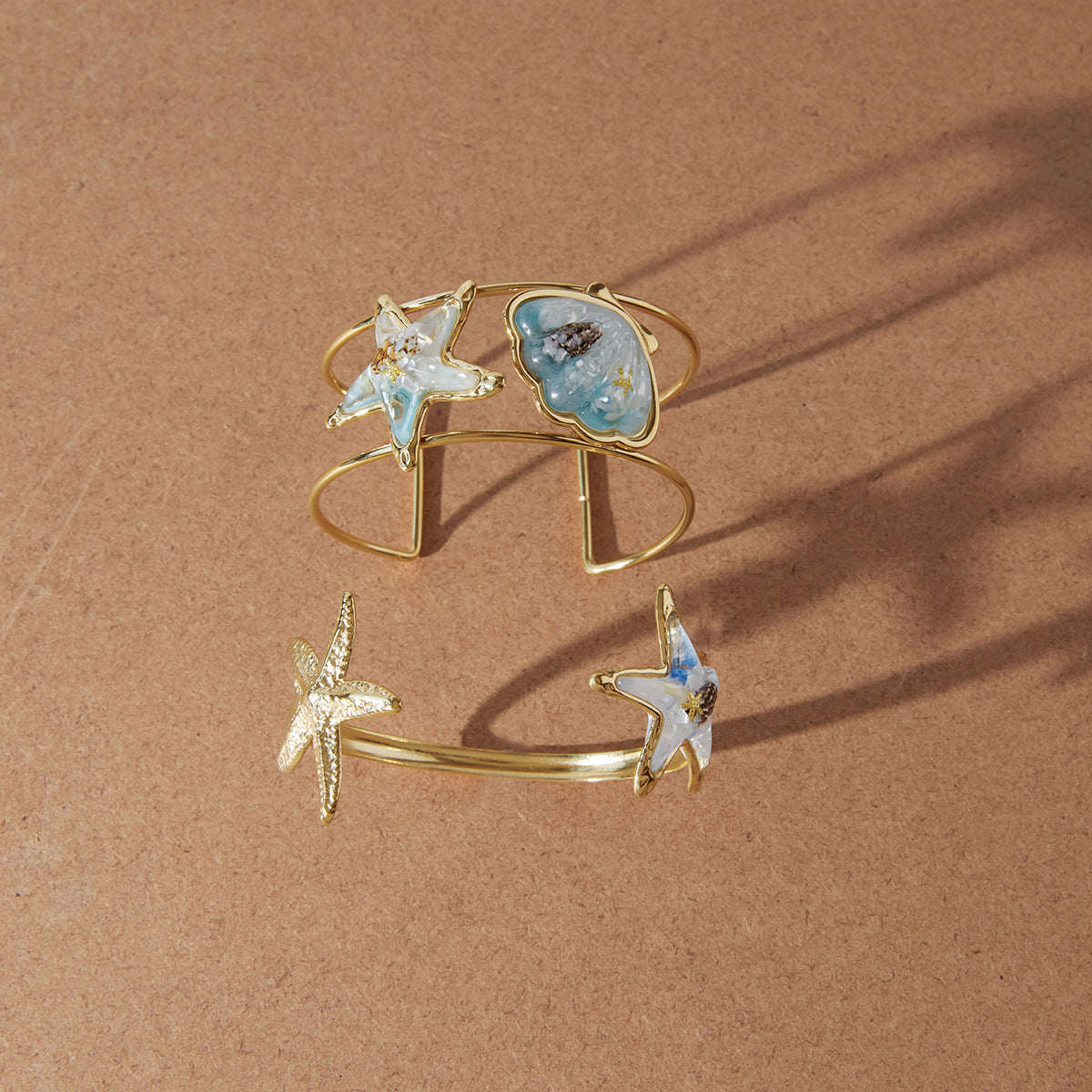 Starfish Open Cuff Bangle Bracelet
