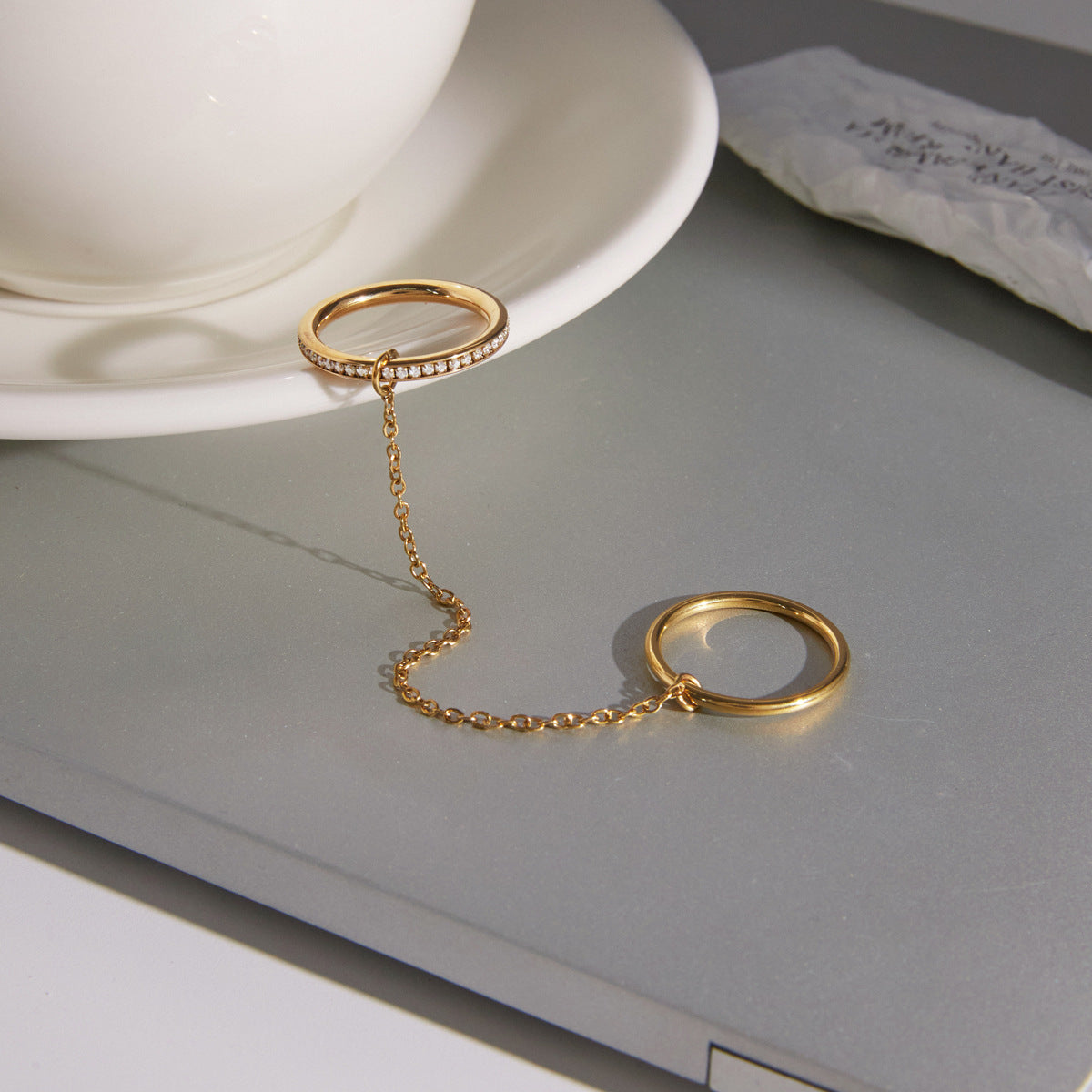 Andromeda Stackable diamond chain ring