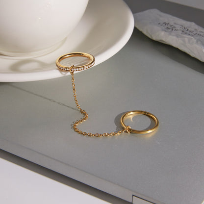 Andromeda Stackable diamond chain ring