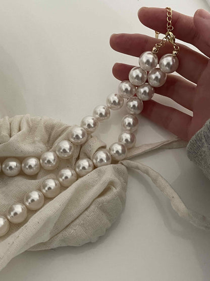 Luxurious 14K Gold 12mm Pearl Necklace