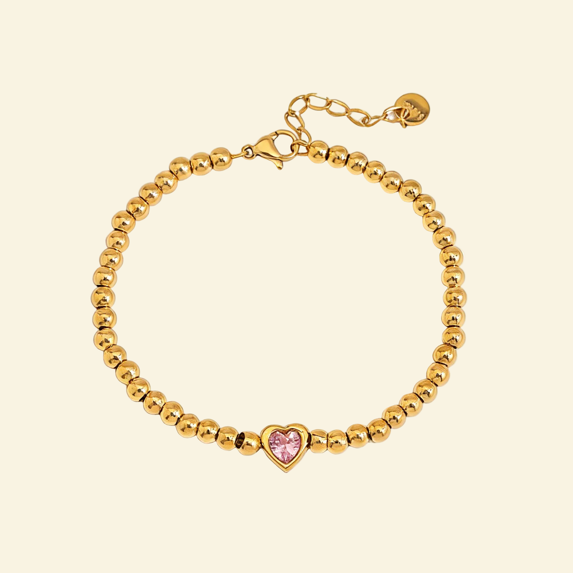 18K Gold Heart Diamond Pearl Bracelet - Waterproof | Vinajewelry