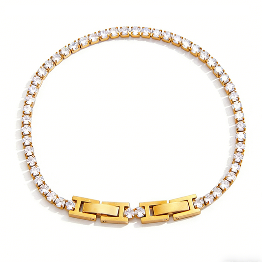 Elise 18K 3mm Diamond Tennis Chain Bracelet
