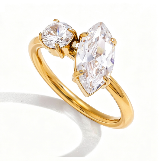 Paloma Teardrop Diamond Ring | 18K Gold PVD | Vinajewelry