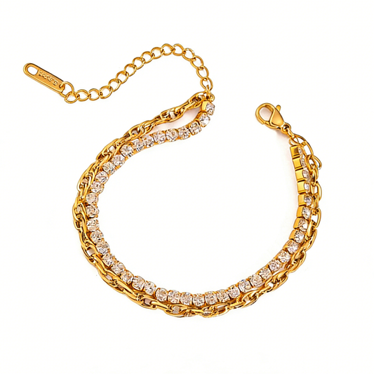 Aster Double-Layer Diamond Tennis Bracelet
