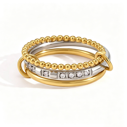 Sophie Stackable Diamond Ring | 18K Gold PVD | Vinajewelry