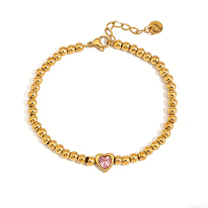 Raina Heart Diamond Beaded Bracelet