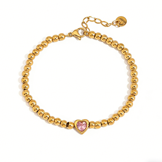 Raina Heart Diamond Beaded Bracelet