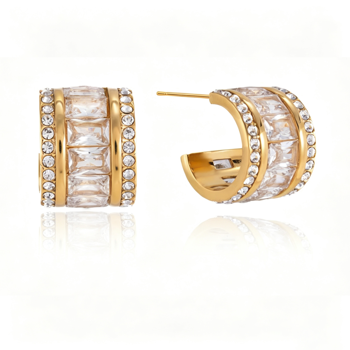 Lola Diamond Hoop Earrings | 18K Gold PVD | Vinajewelry