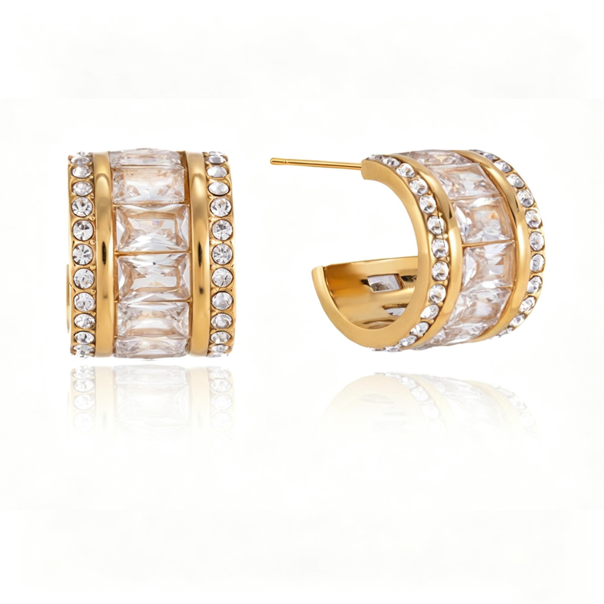 Lola Diamond Hoop Earrings | 18K Gold PVD | Vinajewelry