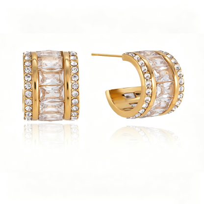 Lola Diamond Hoop Earrings | 18K Gold PVD | Vinajewelry