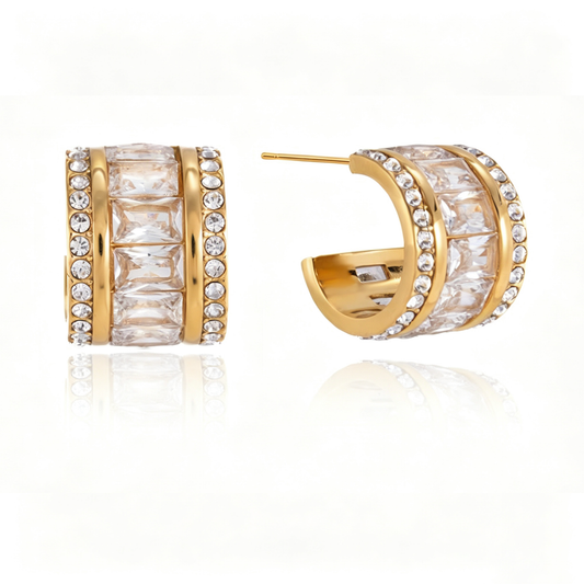 Lola Diamond Hoop Earrings | 18K Gold PVD | Vinajewelry