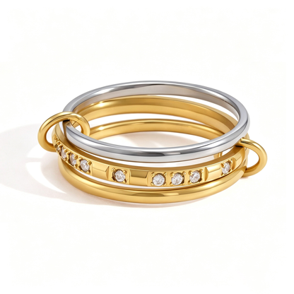 Manon Stackable Diamond Ring | 18K Gold PVD | Vinajewelry