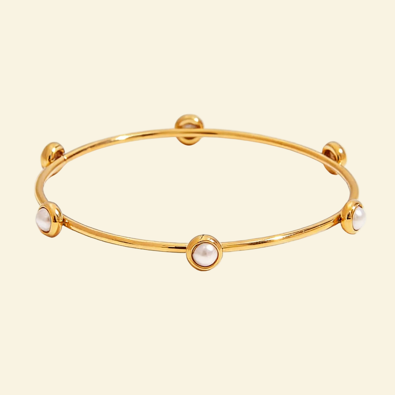 18K Gold Minimalist Pearl Bracelet - Waterproof | Vinajewelry