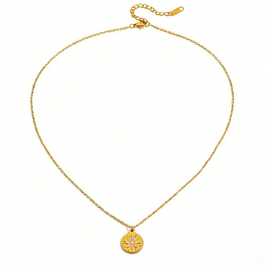 Margot Star Coin Pendant Clavicle Chain Necklace