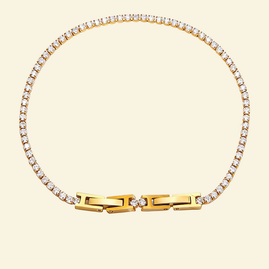 18K Gold 2mm Diamond Tennis Chain Bracelet - Waterproof | Vinajewelry