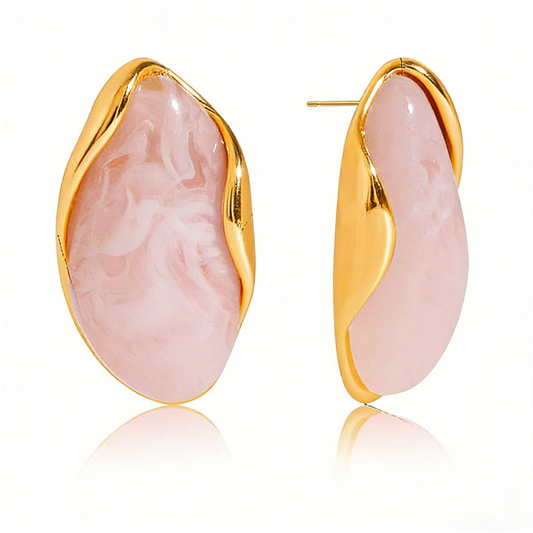 Seraphina Pink Geometric Statement Earrings