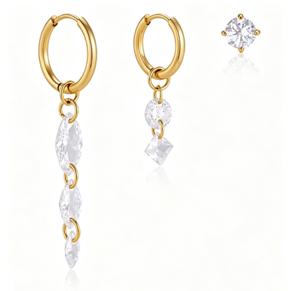 Clarissa Teardrop Diamond Earring Set | 18K Gold PVD | Vinajewelry